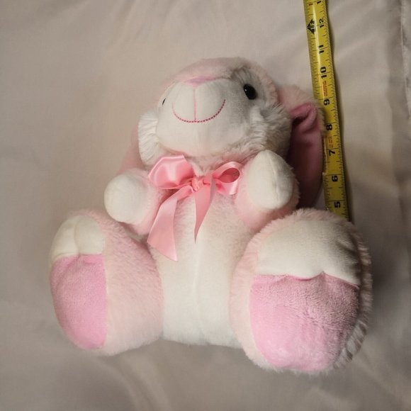 Kellytoy Pink Easter Bunny Rabbit Bee Happy Floppy Ears 10" tall Stuffed Animal - Picture 8 of 8